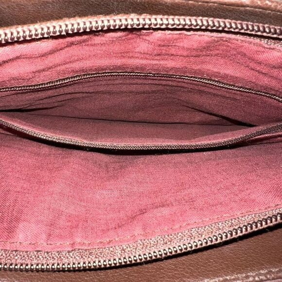 Via Piaggi, Vintage Chestnut Brown Genuine Leather Adjustable Crossbody Purse - Picture 13 of 13